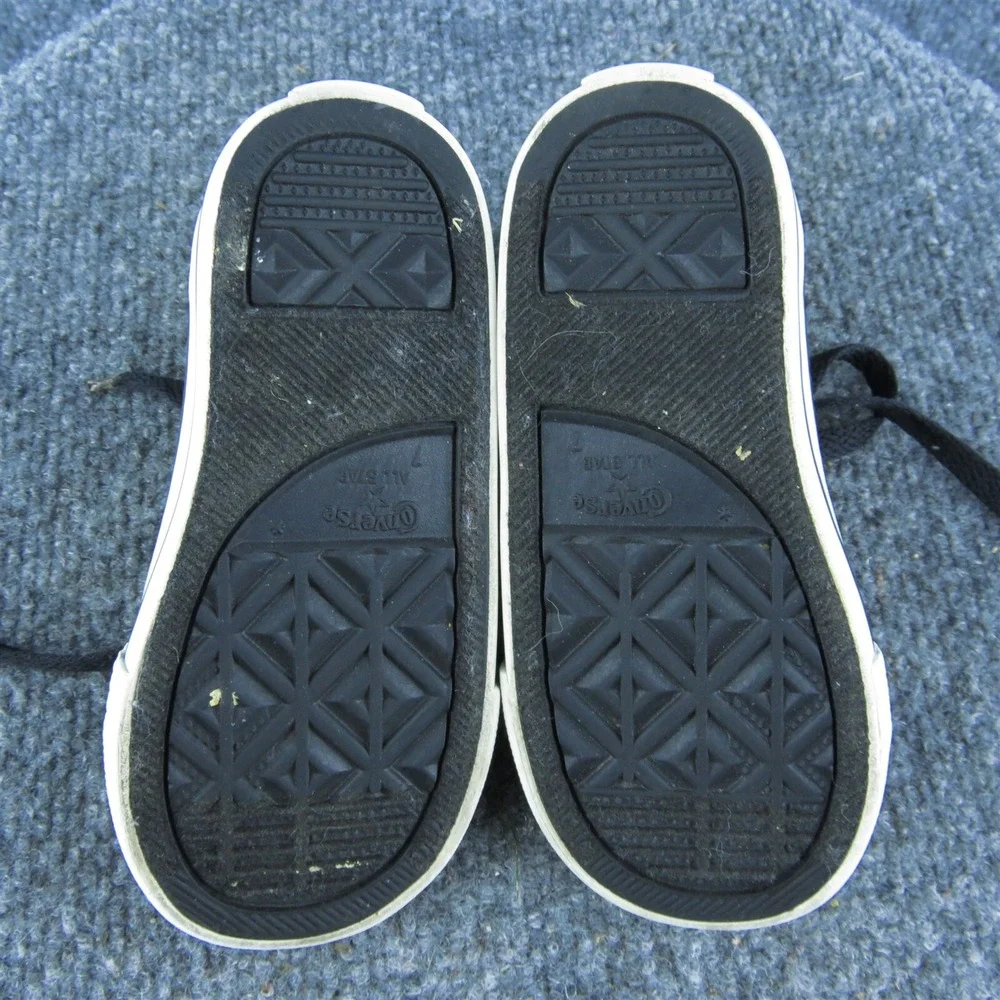 Converse Boys Sneaker Shoes Black Synthetic‎ Lace Up Size T 7 Medium